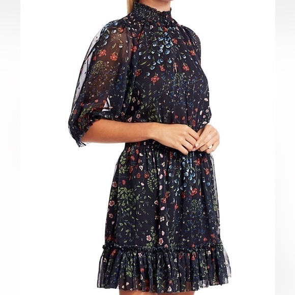 Joie Shima Floral Puff Sleeve Dress - Picture 3 of 9